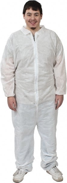 Disposable Coveralls: Size 2X-Large, 1.6 oz, SMS, Zipper Closure MPN:71897433