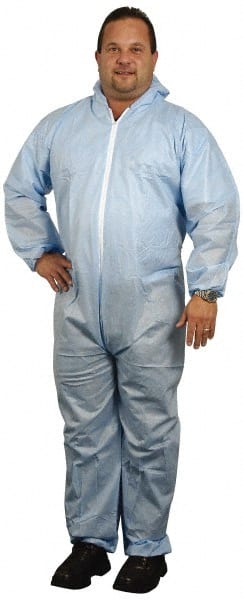 Disposable Coveralls: Size 4X-Large, 1.6 oz, SMS, Zipper Closure MPN:DC-SMS-4XL45B-E