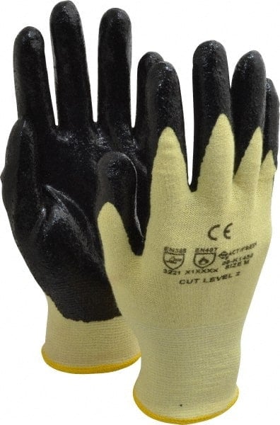 Cut, Puncture & Abrasive-Resistant Gloves: Size M, ANSI Cut A2, ANSI Puncture 1, Nitrile, Kevlar MPN:09-K1450NB/M