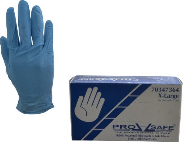 Disposable Gloves: Size X-Large, 8 mil, Nitrile, Powdered MPN:63-338/XL