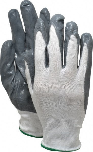 General Purpose Work Gloves: Medium, Nitrile Coated, Nylon MPN:34-225NB/M