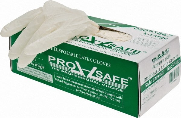 Disposable Gloves: X-Large, 5 mil Thick, Latex, Industrial Grade MPN:62-322PSPF/XL