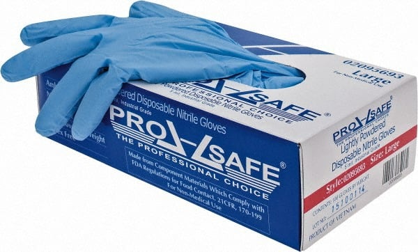 Disposable Gloves: Size Large, 5 mil, Nitrile, Powdered MPN:PS-63-332/L