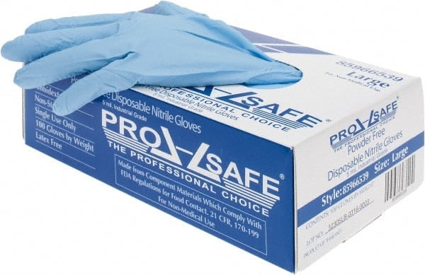 Disposable Gloves: Size Large, 5 mil, Nitrile MPN:D5000L