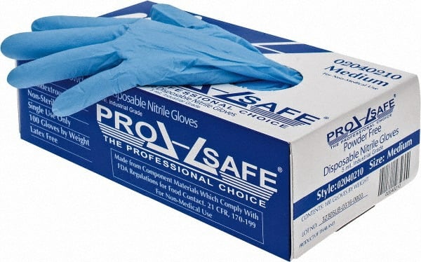 Disposable Gloves: Medium, 5 mil Thick, Nitrile, Industrial Grade MPN:D5000M