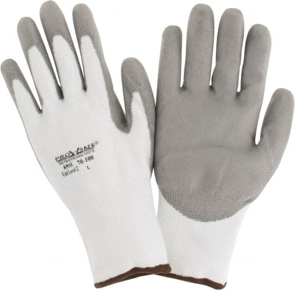 Cut, Puncture & Abrasive-Resistant Gloves: Size L, ANSI Cut A2, ANSI Puncture 1, Polyurethane, Dyneema MPN:70-100-L