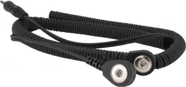 Grounding Cords, Cord Type: Coiled Cord , Cord Length: 10.0ft , Equipment Compatibility: Grounding Wrist Strap , Color: Black , Resistor: No  MPN:PS-10DUALWSCC