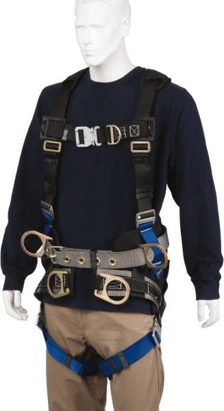 Fall Protection Harnesses: 350 Lb, Tower Climbers Style, Size Universal, Polyester MPN:PS-HCLB-Q1
