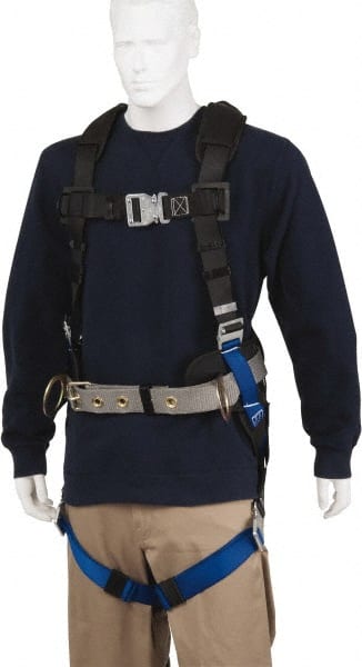 Fall Protection Harnesses: 350 Lb, Construction Style, Size Universal, Polyester MPN:PS-HCN-QC1
