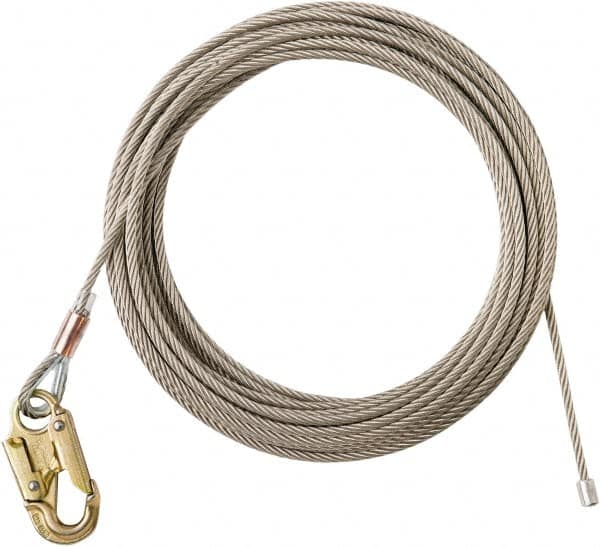 100' Long, 350 Lb Capacity, 1 Leg Locking Snap Hook Harness Lifeline MPN:PS-LIF100W