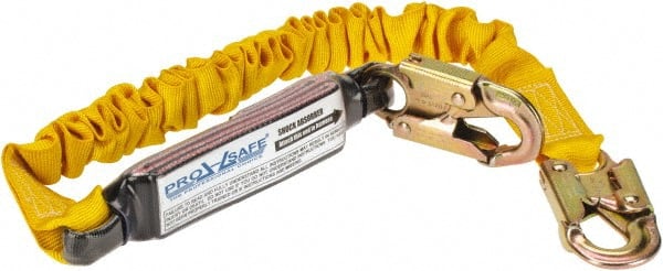 6' Long, 350 Lb Capacity, 1 Leg Locking Snap Hook Harness Shock Absorbing Lanyard MPN:PS-SA-LN6