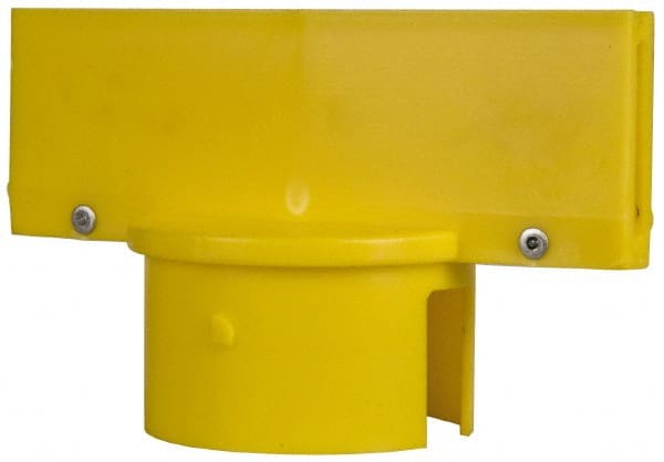 Pedestrian Barrier Sign Adapter & Pole Sign Adapter: Plastic, Yellow, Use with 3 in Poles MPN:93002-6