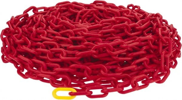 Heavy-Duty Chain: Plastic, Red, 100' Long, 2