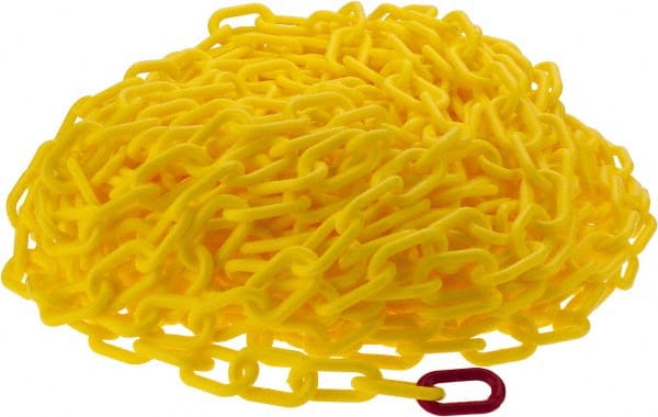 Heavy-Duty Chain: Plastic, Yellow, 100' Long, 2