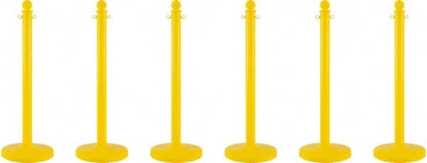 Free Standing Retractable Barrier Post: Plastic Post, Plastic Base MPN:STN-POL-YLW-6C