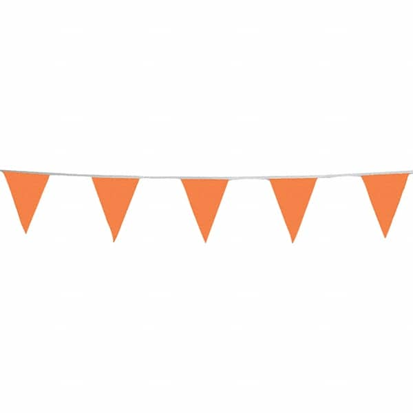 Pennants, Color: Orange , Overall Length (Feet): 60.00 , Pennant Length (Inch): 18 , Pennant Width (Inch): 12 , Material: Vinyl  MPN:03-402-60