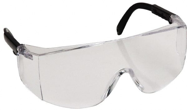 Safety Glass: Scratch-Resistant, Polycarbonate, Clear Lenses, Frameless, UV Protection MPN:48253