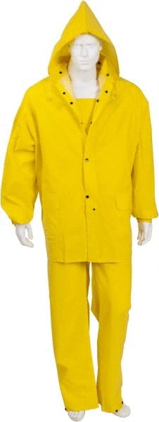 Rain Suit with Pants: Size 5X-Large, Non-Hazardous Protection, Yellow, Polyester & PVC MPN:P35M3PSCX5