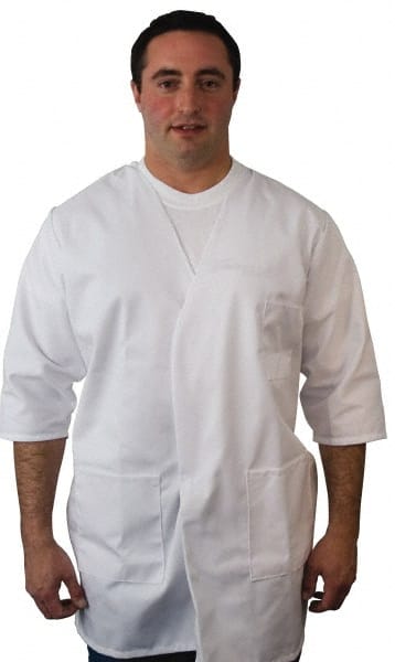 Size L White Smock with 5 Pockets MPN:PS-725-PCW-L