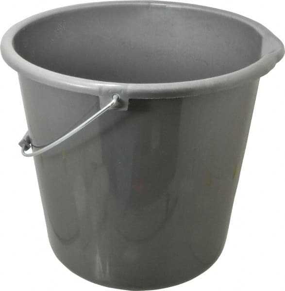 10 Qt, Plastic Round Gray Single Pail with Pour Spout MPN:01252824