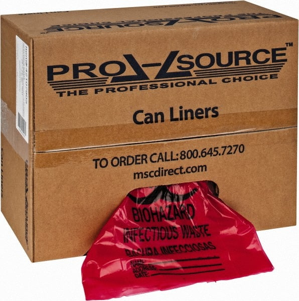 Pack of (500) 10 Gal Capacity, Red, Hazardous Waste Bags MPN:PSIW2424