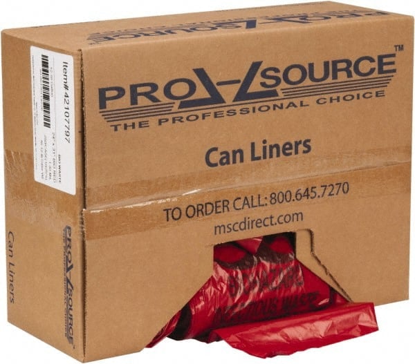 Pack of (250) 16 Gal Capacity, Red, Hazardous Waste Bags MPN:PSIW2431