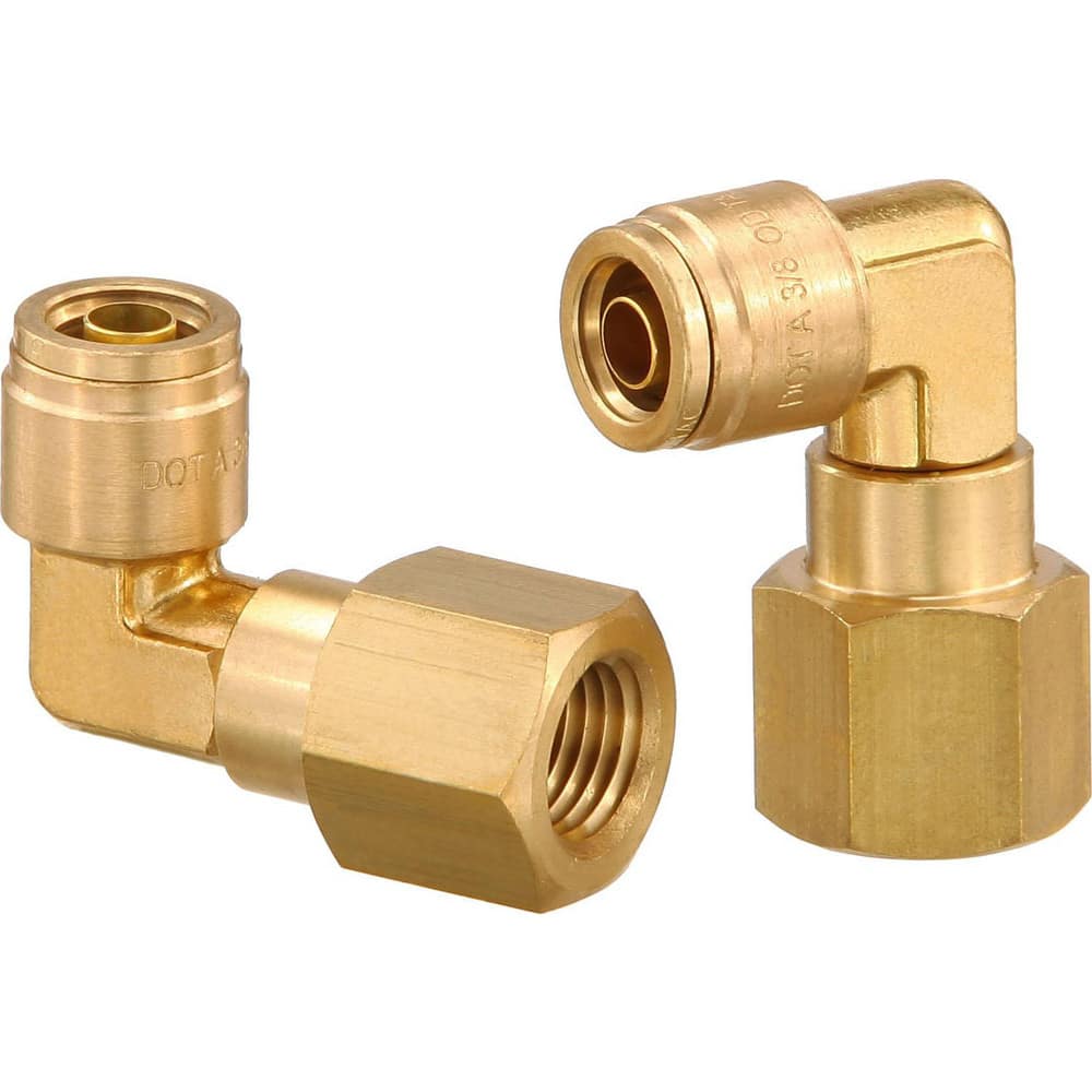 Metal Push-To-Connect Tube Fittings, Connection Type: Push-to-Connect x FNPT , Material: Brass , Tube Outside Diameter: 1/4  MPN:PC70-DOTS-42