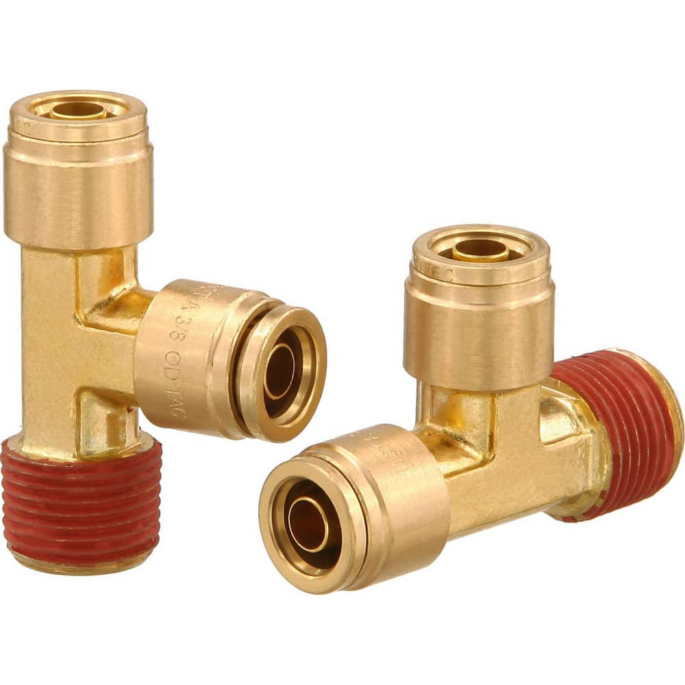 Metal Push-To-Connect Tube Fittings, Connection Type: Push-to-Connect x MNPT , Material: Brass , Tube Outside Diameter: 1/4  MPN:PC71-DOT-42