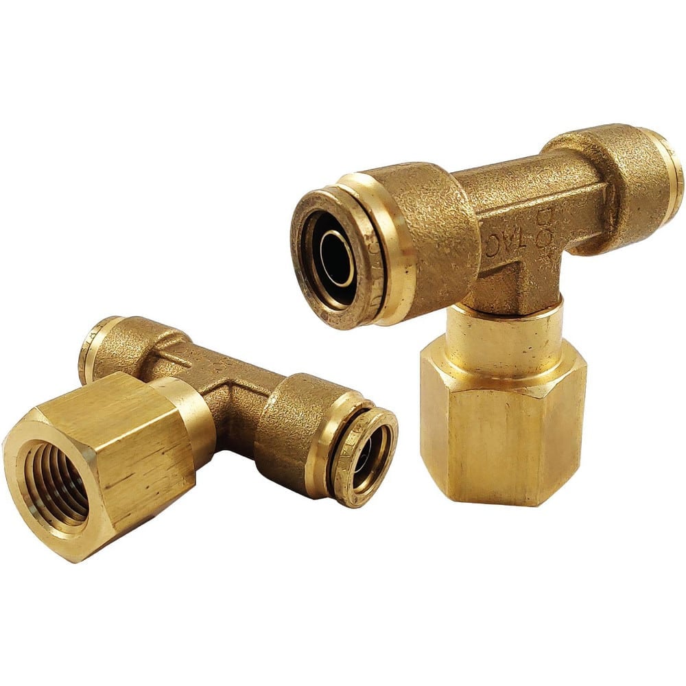 Metal Push-To-Connect Tube Fittings, Connection Type: Push-to-Connect x FNPT , Material: Brass , Tube Outside Diameter: 1/4  MPN:PC77-DOTS-42