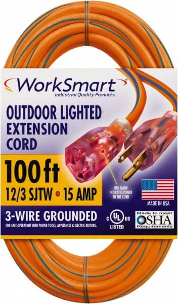 100', 12/3 Gauge/Conductors, Orange/Blue Outdoor Extension Cord MPN:PS-AZB0050