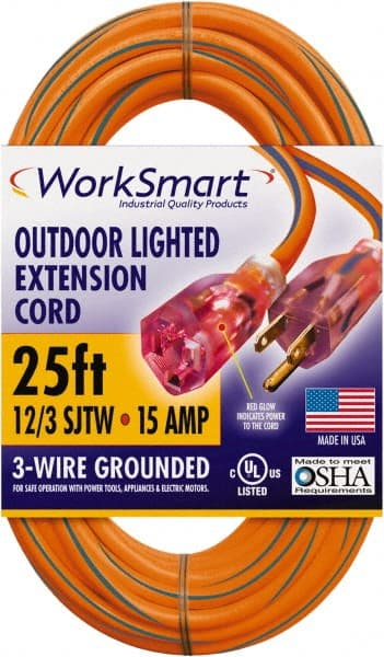 25', 12/3 Gauge/Conductors, Orange/Blue Outdoor Extension Cord MPN:PS-AZB0110