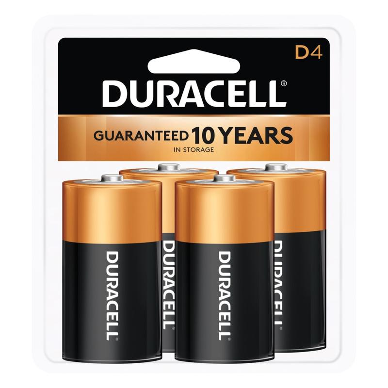 Duracell Coppertop D Alkaline Batteries, Pack Of 4 (Min Order Qty 9) MPN:MN1300R4Z