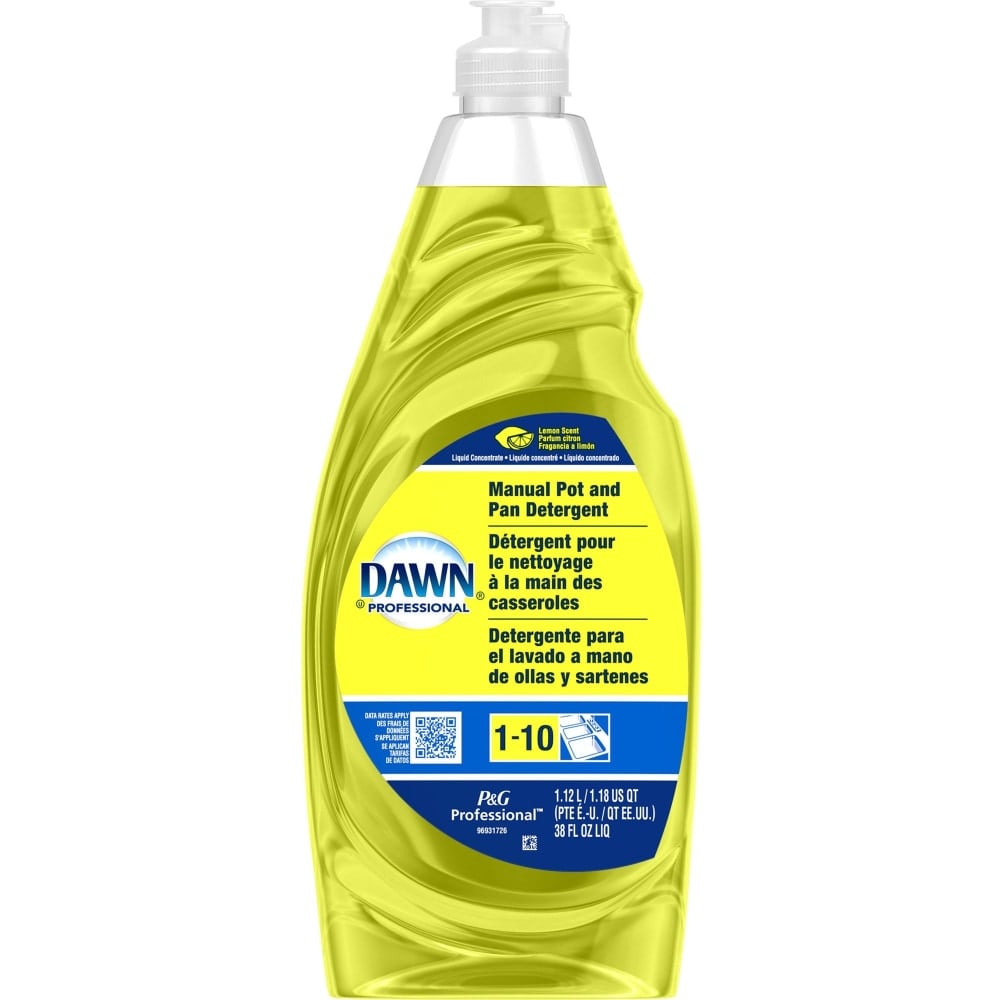 Dawn Manual Pot/Pan Detergent - For Dish - 38 fl oz (1.2 quart) - Lemon Scent - 1 Bottle - Yellow (Min Order Qty 7) MPN:45113