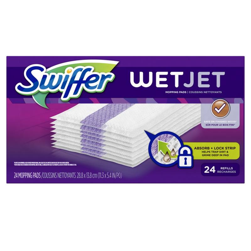 Swiffer WetJet System Refill Cloths, 14in x 3in, 24 Cloths Per Pack, Box Of 4 Packs MPN:08443CT