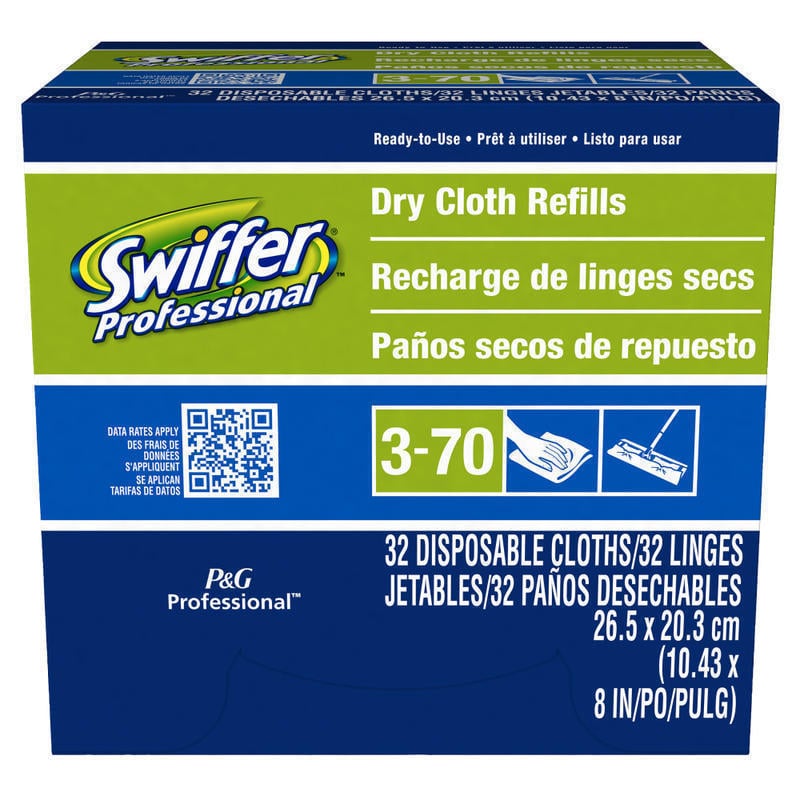 Swiffer Professional Regular Dry Cloth Sweeping Pad Refills for Swiffer Sweeper (32 Refills per Box) (Min Order Qty 5) MPN:33407