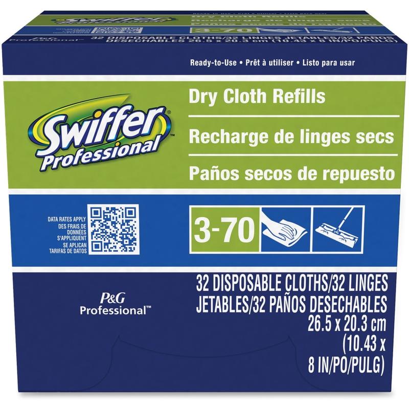 Swiffer Sweeper Dry Cloth Refills, 10-5/8in x 8in, White, 32 Cloths Per Box, Carton Of 6 Boxes MPN:33407CT