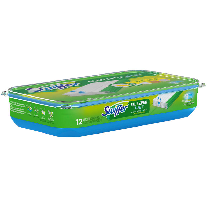 Swiffer Sweeper Wet Multisurface Mopping Pads, Open Window Fresh Scent, 11 5/8in x 2 3/16in, Pack Of 12 MPN:95531CA