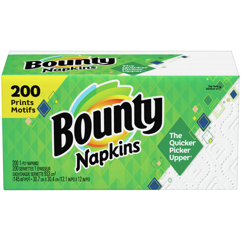 Bounty Quilted 1-Ply Napkins, White, Pack Of 200 Napkins (Min Order Qty 10) MPN:34885