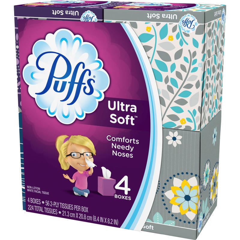 Puffs Ultra Soft Facial Tissue - 2 Ply - White - 56 Per Box - 24 / Carton (Min Order Qty 2) MPN:35295CT