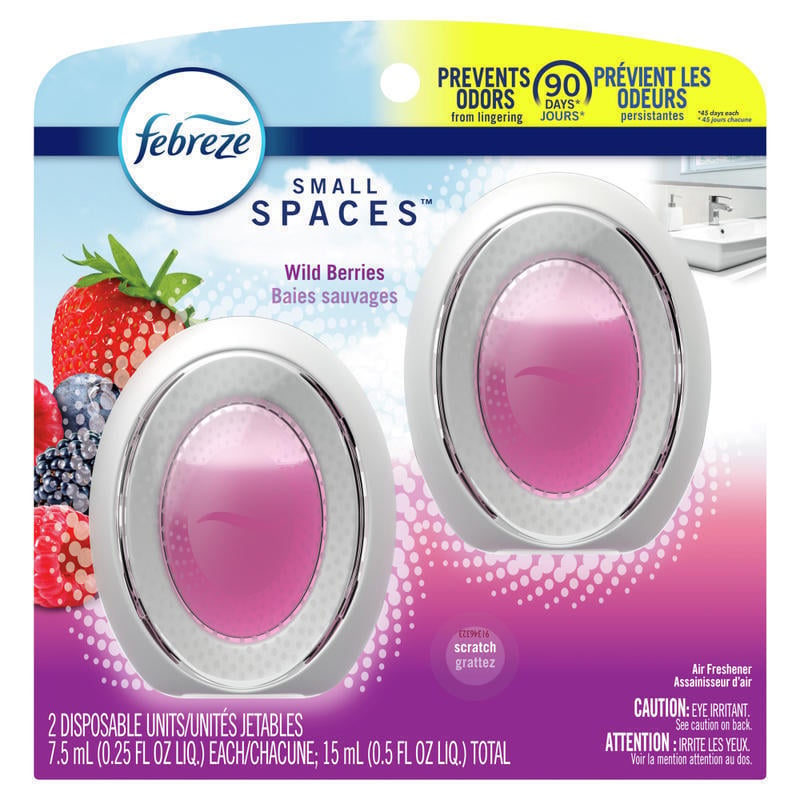 Febreze Small Spaces Air Fresheners, Berry and Bramble, 0.5 Oz, Pack Of 2 Air Fresheners (Min Order Qty 8) MPN:93321