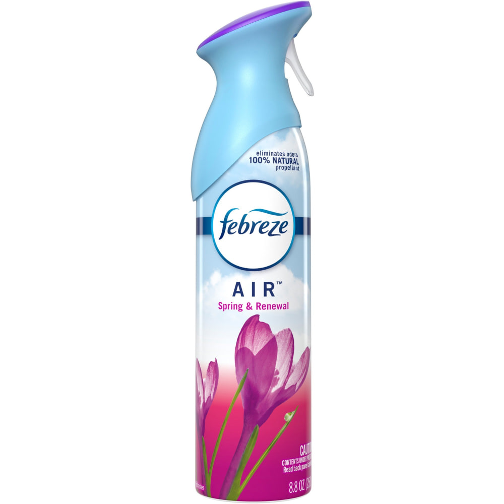 Febreze Odor-Fighting Air Freshener - Spray - 8.8 fl oz (0.3 quart) - Spring & Renewal - 6 / Carton - Odor Neutralizer, VOC-free (Min Order Qty 2) MPN:96254CT