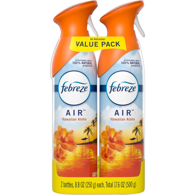 Febreze Hawaiian Air Spray Pack - Liquid - 8.8 fl oz (0.3 quart) - Hawaiian Aloha - 12 / Carton - Odor Neutralizer, VOC-free (Min Order Qty 2) MPN:97794CT