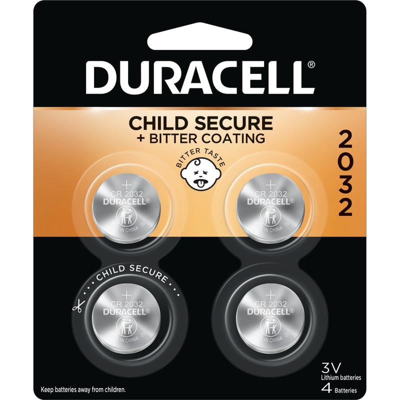 Duracell 2032 3V Lithium Coin Batteries, Pack of 4 (Min Order Qty 18) MPN:DL2032B4PK