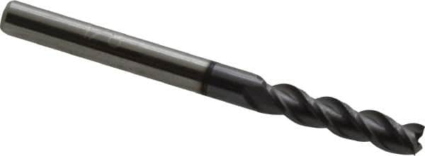 Square End Mill: 1/8'' Dia, 1/2'' LOC, 1/8'' Shank Dia, 1-1/2'' OAL, 3 Flutes, Solid Carbide MPN:109-00814