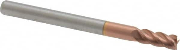 Square End Mill: 1/8'' Dia, 1/4'' LOC, 1/8'' Shank Dia, 1-1/2'' OAL, 4 Flutes, Solid Carbide MPN:111-00822