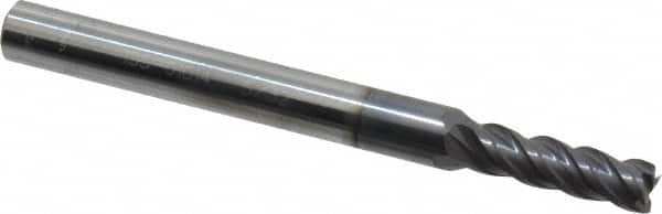 Square End Mill: 5/32'' Dia, 1/2'' LOC, 3/16'' Shank Dia, 2'' OAL, 4 Flutes, Solid Carbide MPN:155-01014