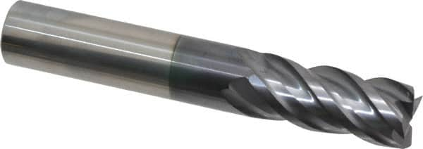 Square End Mill: 9/16'' Dia, 1-1/4'' LOC, 9/16'' Shank Dia, 3-1/2'' OAL, 4 Flutes, Solid Carbide MPN:155-03614