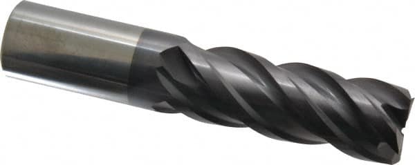 Square End Mill: 1'' Dia, 2-3/4'' LOC, 1'' Shank Dia, 5'' OAL, 4 Flutes, Solid Carbide MPN:155-06434