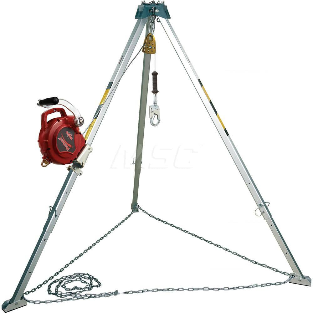 50 Ft Cable, Tripod Base, Manual Winch, Confined Space Entry & Retrieval System MPN:7010616060