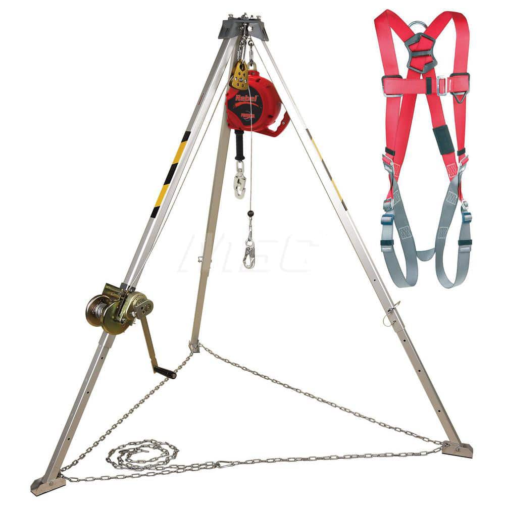50 Ft Cable, Tripod Base, Manual Winch, Confined Space Entry & Retrieval System MPN:7012822230